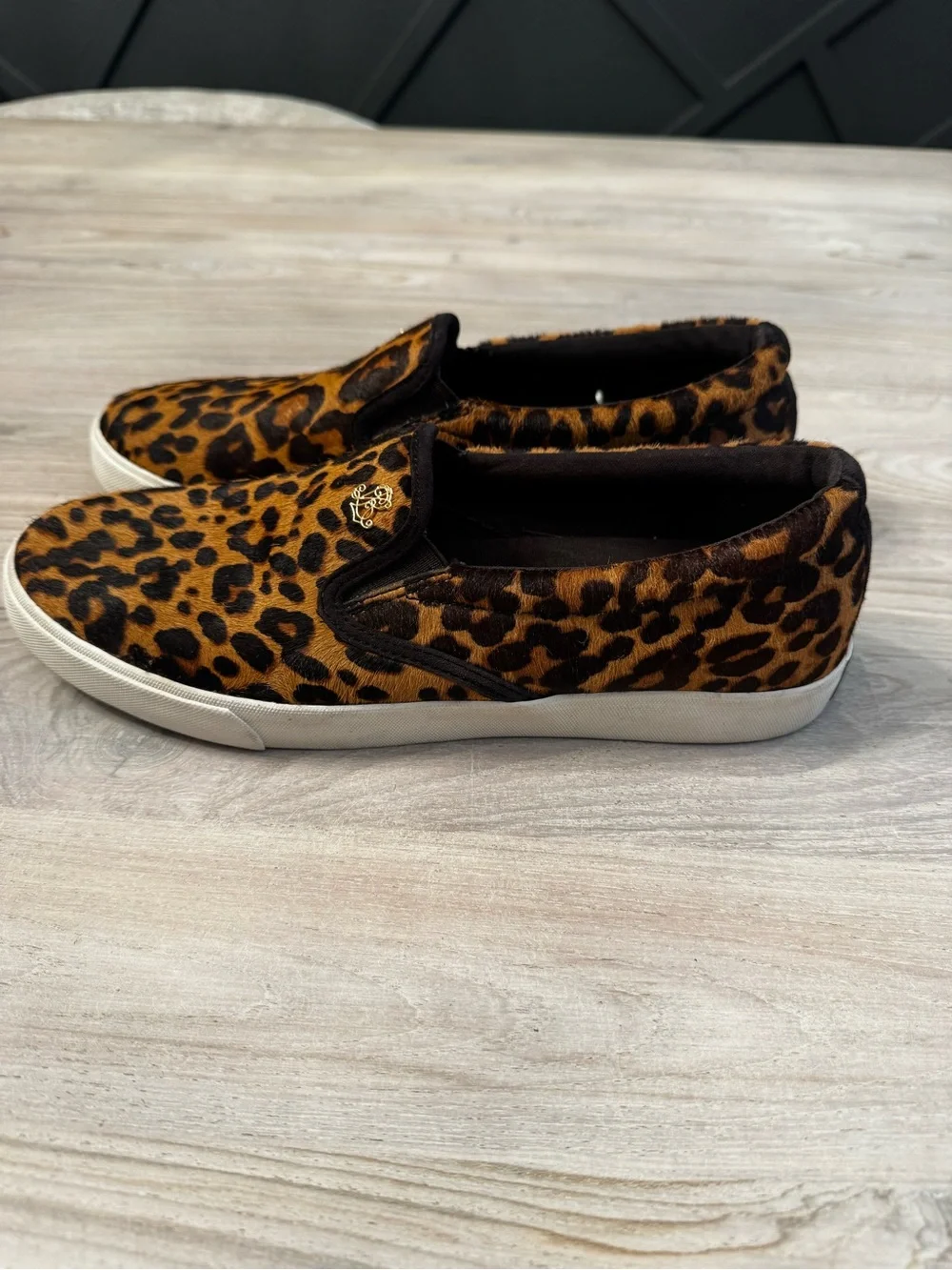 Lauren Ralph Lauren Leopard Print Slip-On Sneakers - Brown/Black